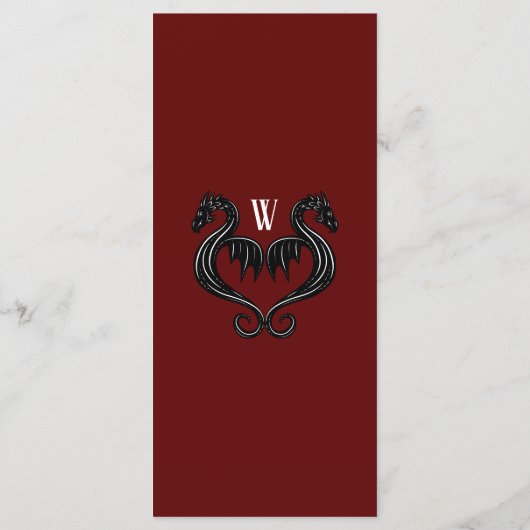 Let's Feast Red Black Dragon Fantasy Wedding Menu (Achterkant)