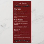 Let's Feast Red Black Dragon Fantasy Wedding Menu (Voorkant)