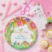 Lets Fiesta 3e Verjaardag Cactus Bloem w Margarita Papieren Bordje (Feest)