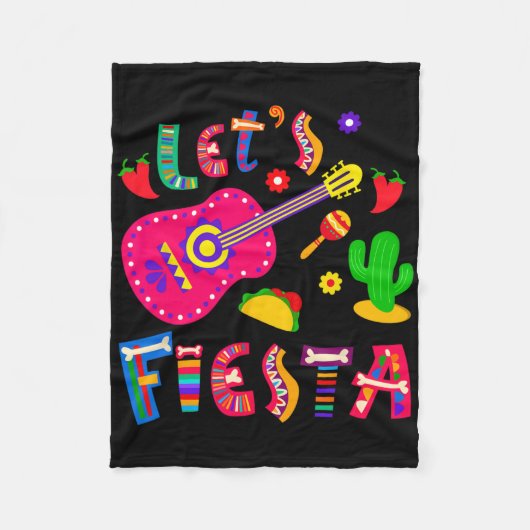 Lets Fiesta 5 Cinco de Mayo Voor Vrouwen Mannen Jo Fleece Deken (Voorkant)