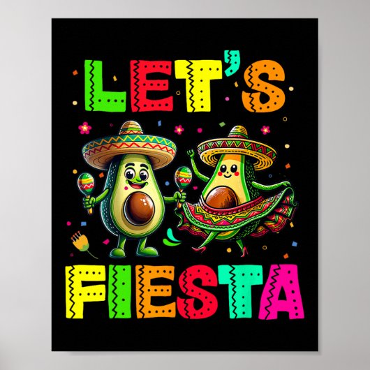 Lets Fiesta 5 Cinco de Mayo Voor Vrouwen Mannen Jo Poster (Voorkant)