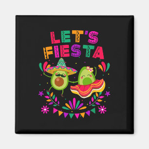 Lets Fiesta Avocado Dancing Cinco de Mayo Mexicaan Magneet