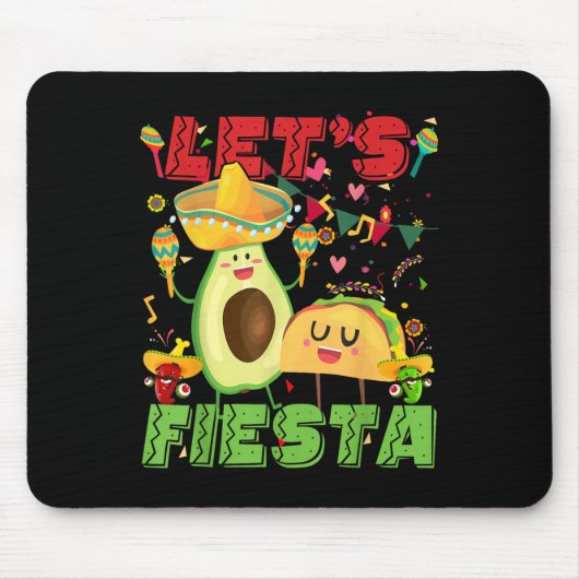 Lets Fiesta Avocado en Tacos Cinco de Mayo Mexico Muismat (Voorkant)