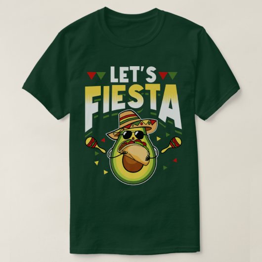 Lets fiesta avocado tacos cinco de Mayo 5 T-shirt (Design voorkant)