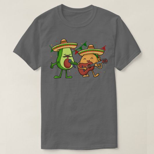 Lets Fiesta Avocado & Tacos Cinco de Mayo Meican P T-shirt (Design voorkant)