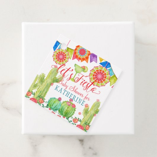 Lets Fiesta Baby Meisje Douche Waterverf Cactus Bedankjes Labels (In situ)