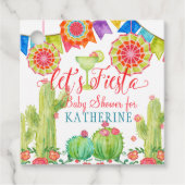 Lets Fiesta Baby Meisje Douche Waterverf Cactus Bedankjes Labels (Voorkant)