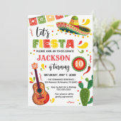 LET'S FIESTA Birthday Party Invitation Kaart (Staand voorkant)