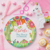 Lets Fiesta Cactus Blauw Baby shower Jongen Margar Papieren Bordje (Feest)
