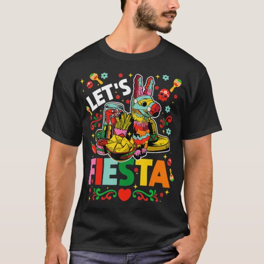 Lets Fiesta Cinco De Mayo Camisa Mexicana Hombre T-shirt (Voorkant)