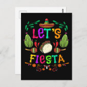 Lets Fiesta Cinco de Mayo Celebration Mexican Taco Briefkaart (Voorkant / Achterkant)