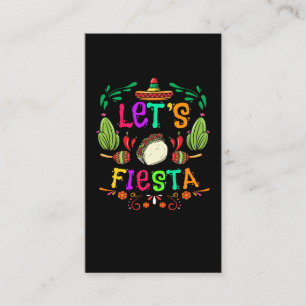 Lets Fiesta Cinco de Mayo Celebration Mexican Taco Visitekaartje