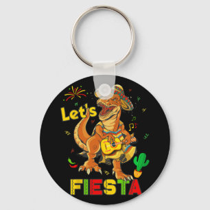 Lets Fiesta Cinco de Mayo Dinosaur Mexican Party K Sleutelhanger