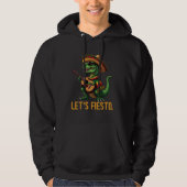 Let's Fiesta Cinco de Mayo Dinosaur T Rex Guitar S Hoodie (Voorkant)
