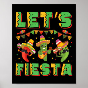 Lets Fiesta Cinco de Mayo Grappige Mexicaanse fees Poster