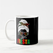 Lets Fiesta Cinco de Mayo Messy Bun Leopard Vrouwe Koffiemok (Links)