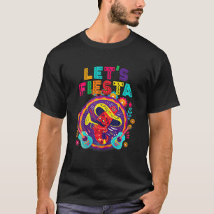 Lets Fiesta Cinco de Mayo Moustach Chili Sombrero T-shirt