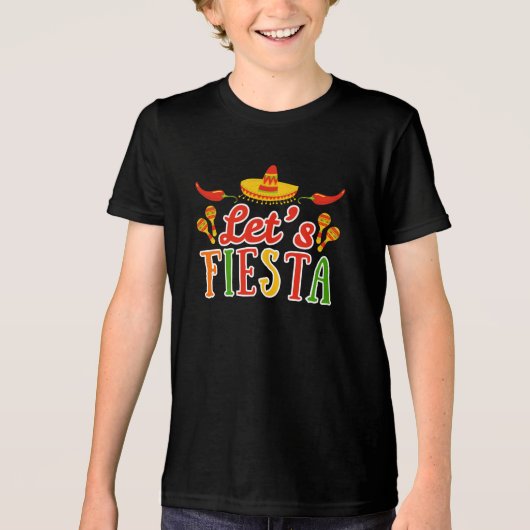 Let's Fiesta Cinco de Mayo Tri-Blend Shirt (Voorkant)