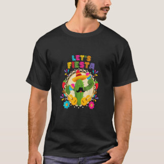 Lets Fiesta Cinco De Mayo With Guitar Cactus Sombr T-shirt