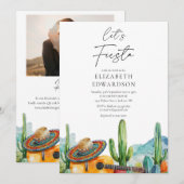 Let's Fiesta Desert QR Code Foto Bruiloft Feest Kaart (Voorkant / Achterkant)