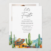 Let's Fiesta Desert QR Code Foto Vrijgezellenfeest Kaart (Voorkant / Achterkant)