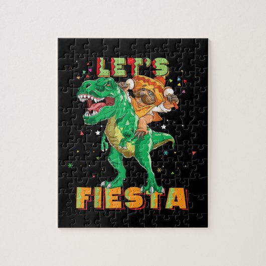 Lets Fiesta Dinosaur Mexican Dino Cinco De Mayo Legpuzzel (Verticaal)