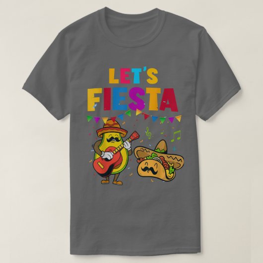 Lets Fiesta Funny Avocado Taco Cinco de Mayo Meica T-shirt (Design voorkant)