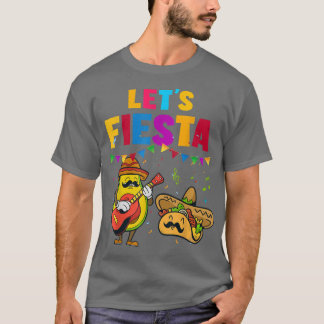 Lets Fiesta Funny Avocado Taco Cinco de Mayo Meica T-shirt