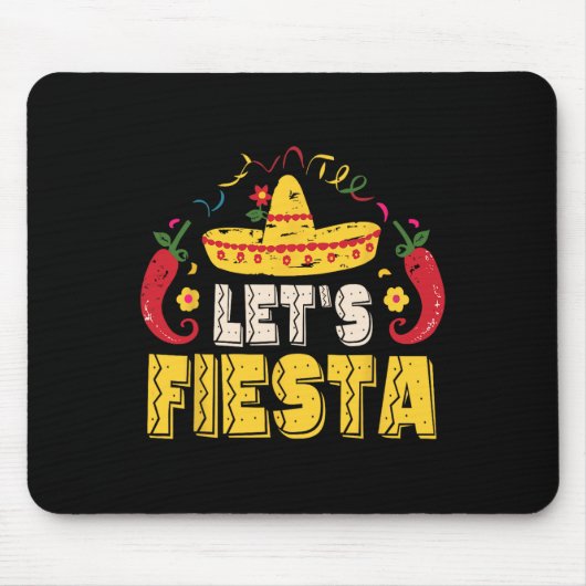 Lets Fiesta Funny Cinco de Mayo Mexicaans Muismat (Voorkant)