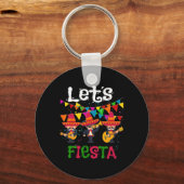 Let's Fiesta Funny Cinco De Mayo Mexicaanse Mariac Sleutelhanger (Voorkant)