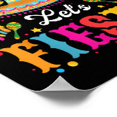 Lets Fiesta Funny Cinco de Mayo Vrouwen Mannen Kin Poster (Hoek)