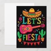 Let's Fiesta - Heldere Mexicaanse feeststijl Kaart (Voorkant / Achterkant)