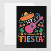 Let's Fiesta - Heldere Mexicaanse feeststijl Kaart (Voorkant / Achterkant)