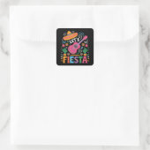 Let's Fiesta - Heldere Mexicaanse feeststijl Vierkante Sticker (Tas)