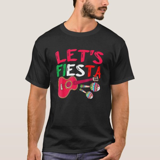 Lets Fiesta Mexicaans gitarist Mexican Guitar Cinc T-shirt (Voorkant)