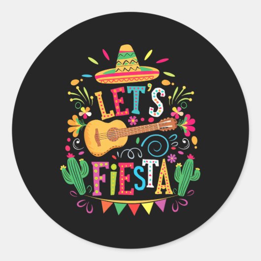 Lets Fiesta Mexicaanse familie Fiesta Squad Cinco Ronde Sticker (Voorkant)