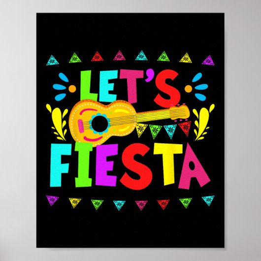 Lets Fiesta Mexican Cinco de Mayo Party Poster (Voorkant)