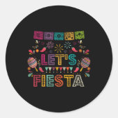 Lets Fiesta Mexico Ronde Sticker (Voorkant)