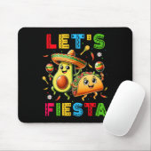 Lets Fiesta Taco Avocado Funny Cinco de Mayo Mexic Muismat (Met muis)