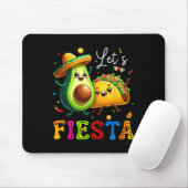 Lets Fiesta Taco Avocado Funny Cinco de Mayo Mexic Muismat (Met muis)