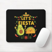 Lets Fiesta Taco Avocado Funny Cinco de Mayo Mexic Muismat (Met muis)
