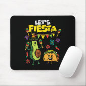 Lets Fiesta Taco Avocado Funny Cinco de Mayo Mexic Muismat (Met muis)