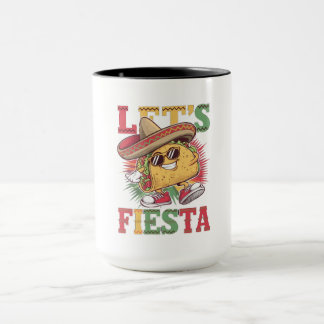 Let's Fiesta Taco Design Fun Cinco de Mayo Mexicaa Mok