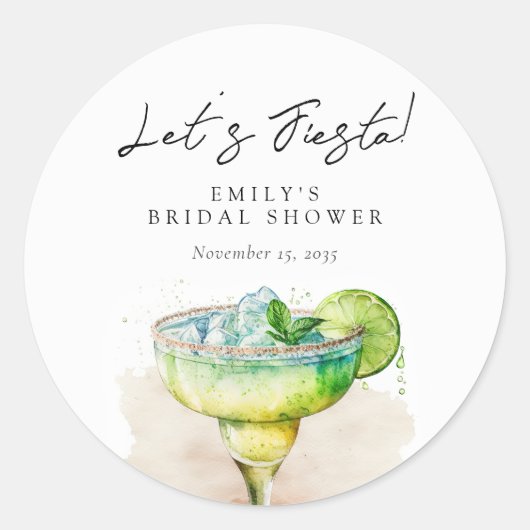 Let's Fiesta Tequila Bruiloftsfeest Ronde Sticker (Voorkant)