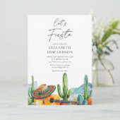 Let's Fiesta Waterverf QR Code Vrijgezellenfeest Kaart (Staand voorkant)