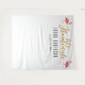 Let's Flamingle Bruidsfeest Achtergrond Wandkleed (Voorkant (horizontaal))