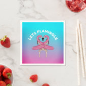 Let's Flamingle Feest Drijver Ombre Roze Vierkante Servet (Insitu)