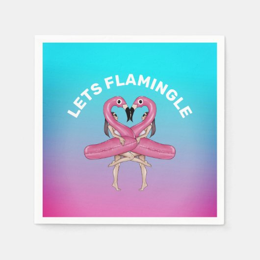 Let's Flamingle Feest Drijver Ombre Roze Vierkante Servet (Voorkant)
