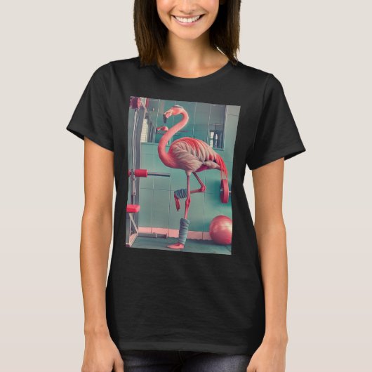 Let's Flamingle - Flamingo Draag - Gym Workout T-shirt (Voorkant)