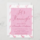 Let's Flamingle - Roze Flamingo Zomer Verjaardag Kaart (Voorkant)